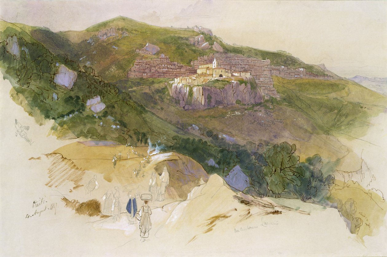 Staiti, Sicilien, 1847 af Edward Lear