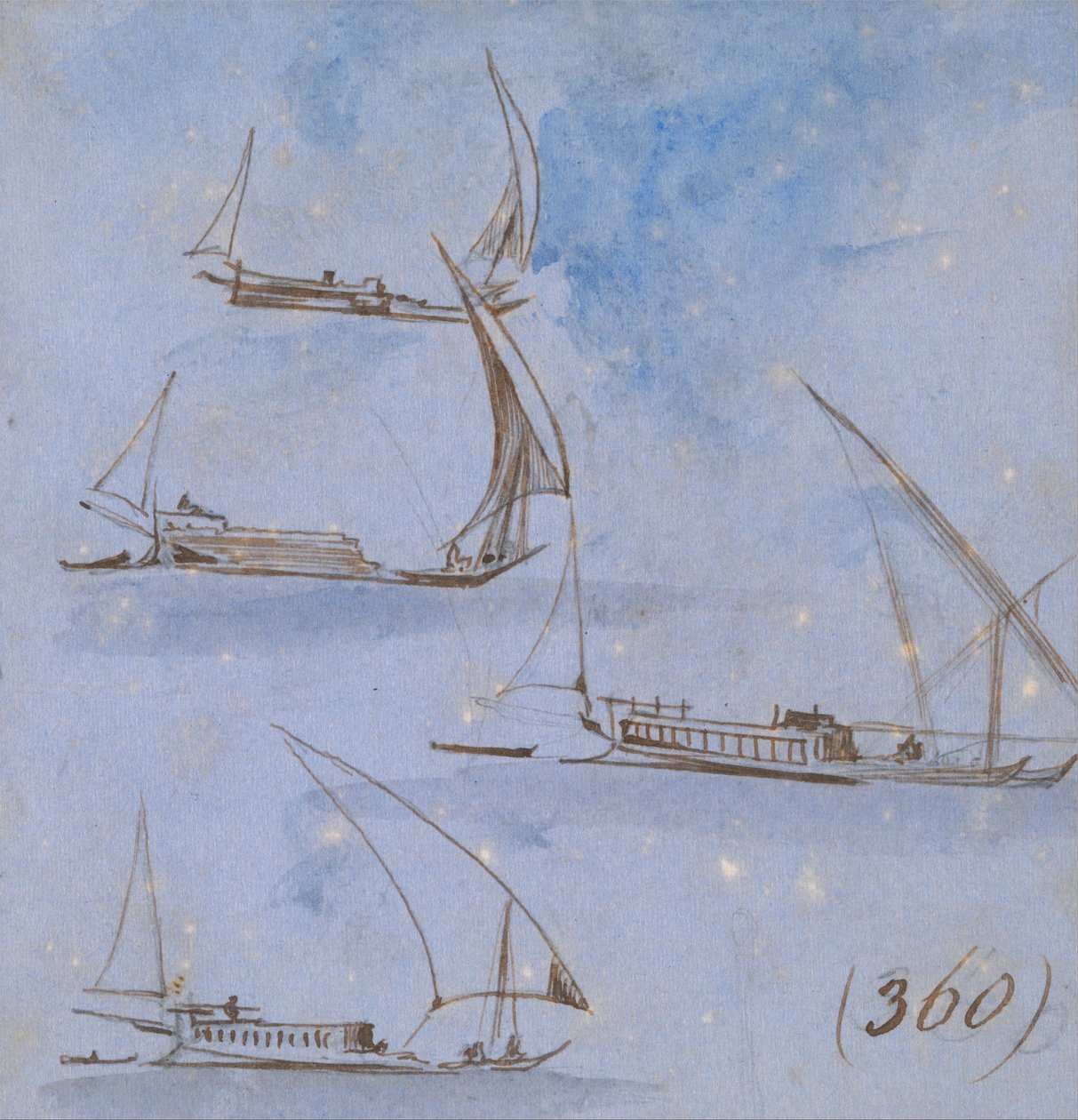 Undersøgelser af både på Nilen af Edward Lear