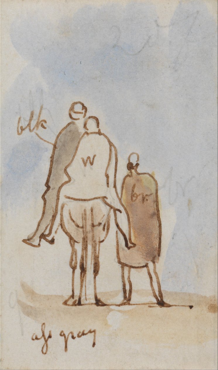 Undersøgelse af figurer og en kamel af Edward Lear