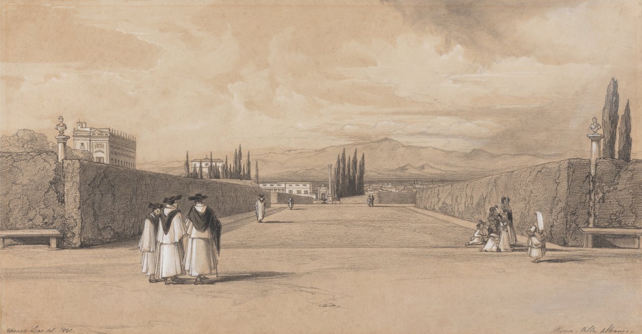 Haverne i Villa Albani af Edward Lear