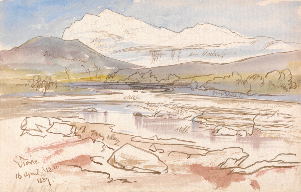 Vjose, 12-30 s.m., 16. april 1857 af Edward Lear