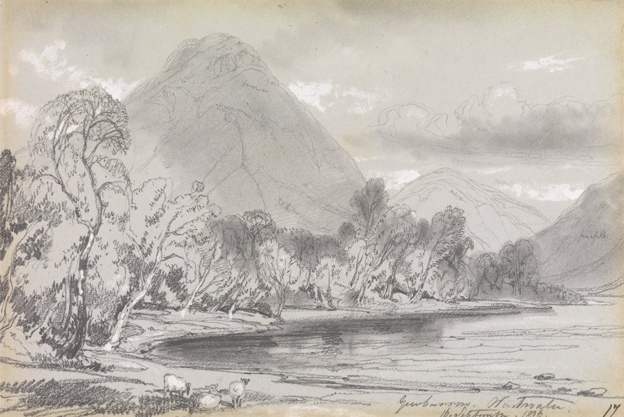 Yewbarrow, spildevand, 16. september 1836 af Edward Lear