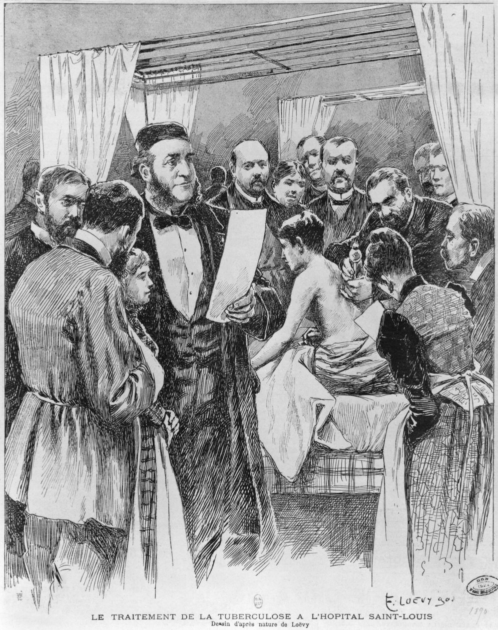 Behandlingen af tuberkulose på St. Louis hospital, Paris, 1890 af Edward Loevy