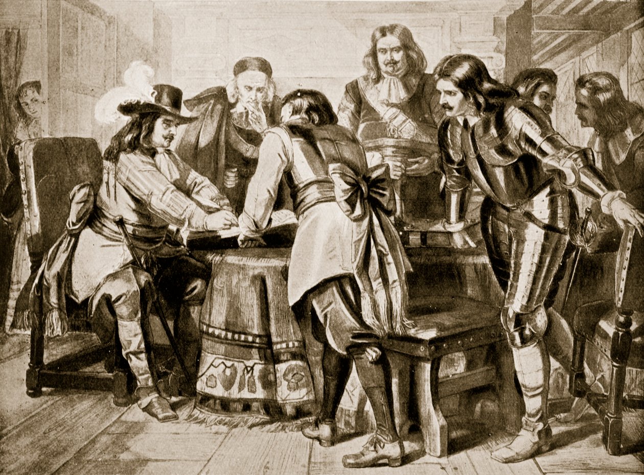 General Monck erklærer for et frit parlament, 1660, illustration fra 