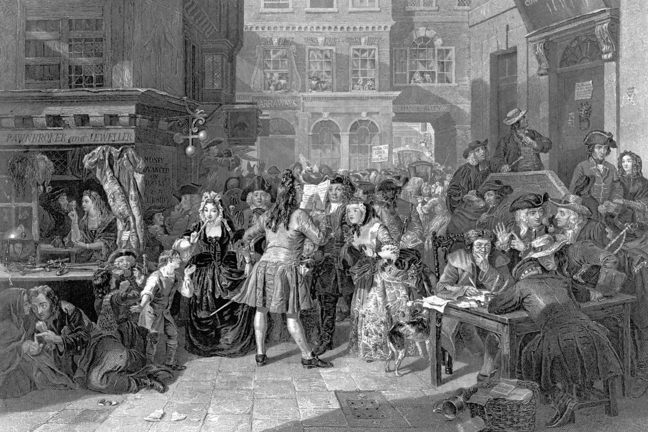 Scene i Change Alley under South Sea Bubble, 1853 af Edward Matthew Ward