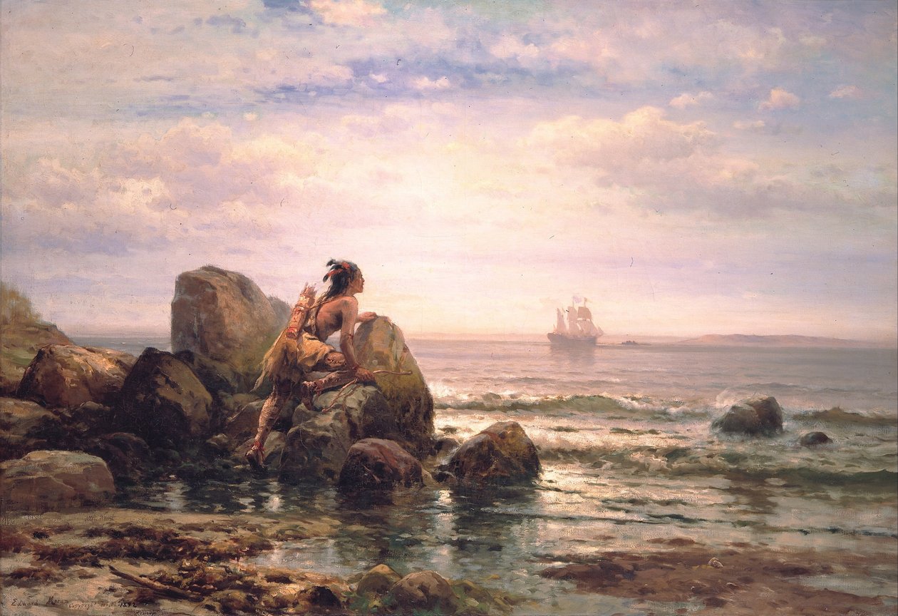 Henrik Hudson kom ind i New York Havn, 11. september 1609 af Edward Moran