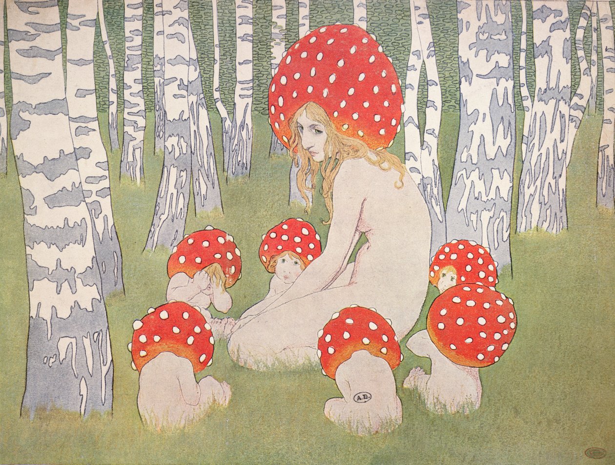Mor Svamp med sine børn, ca. 1900 af Edward Okun