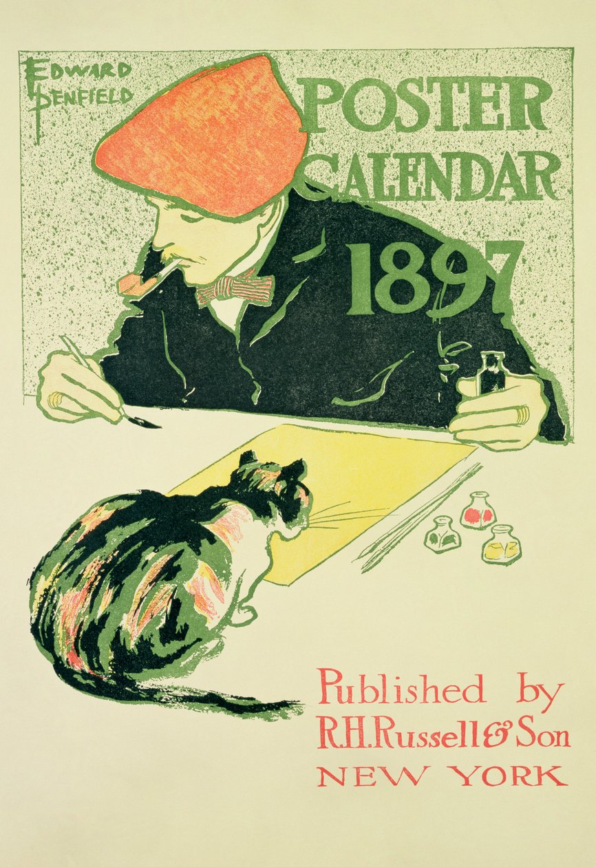 Plakatkalender, pub. af R.H. Russell und Son, 1897 af Edward Penfield