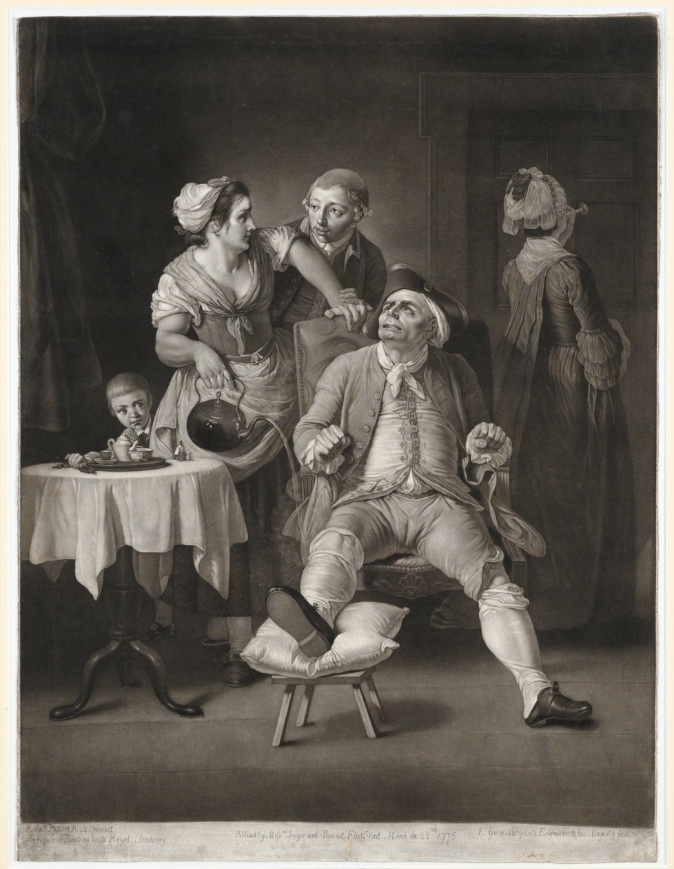 The Profligate Punished by Neglect and Contempt, tryk lavet af Valentine Green, 1775 (mezzotint) af Edward Penny