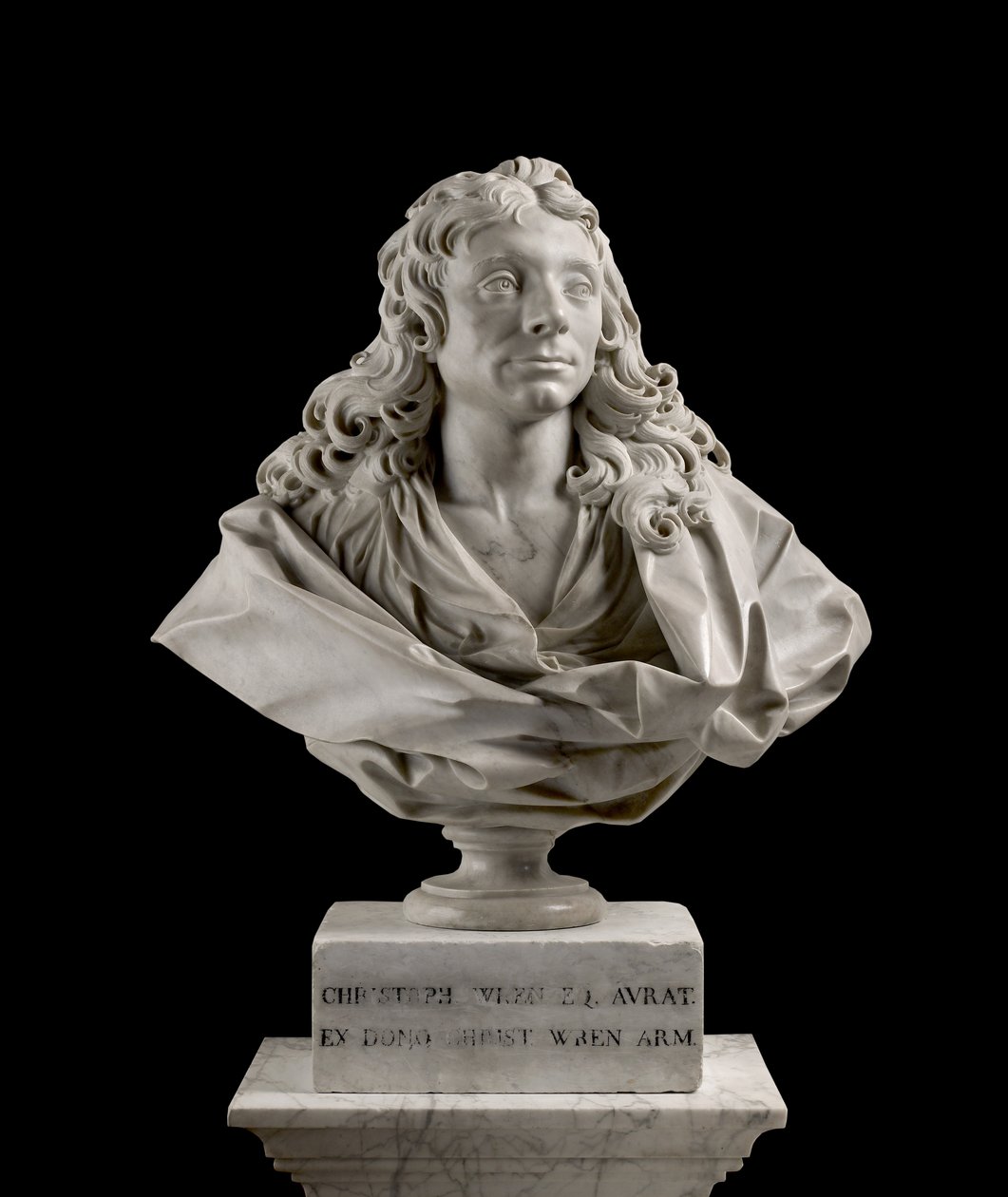 Sir Christopher Wren (1632–1723), 1673 (marmor) af Edward Pierce