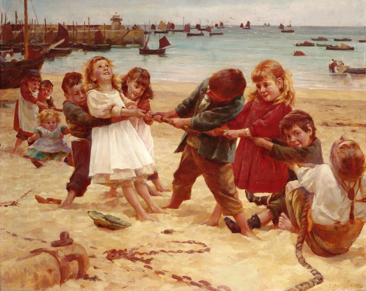 Tovtrækning, 1891 af Edward R. King