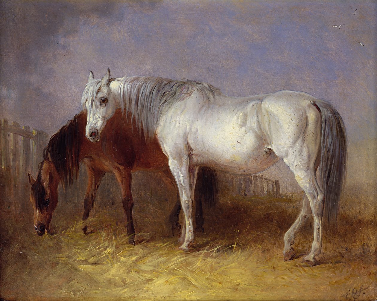 Grå og kastanjeheste af Edward Robert Smythe