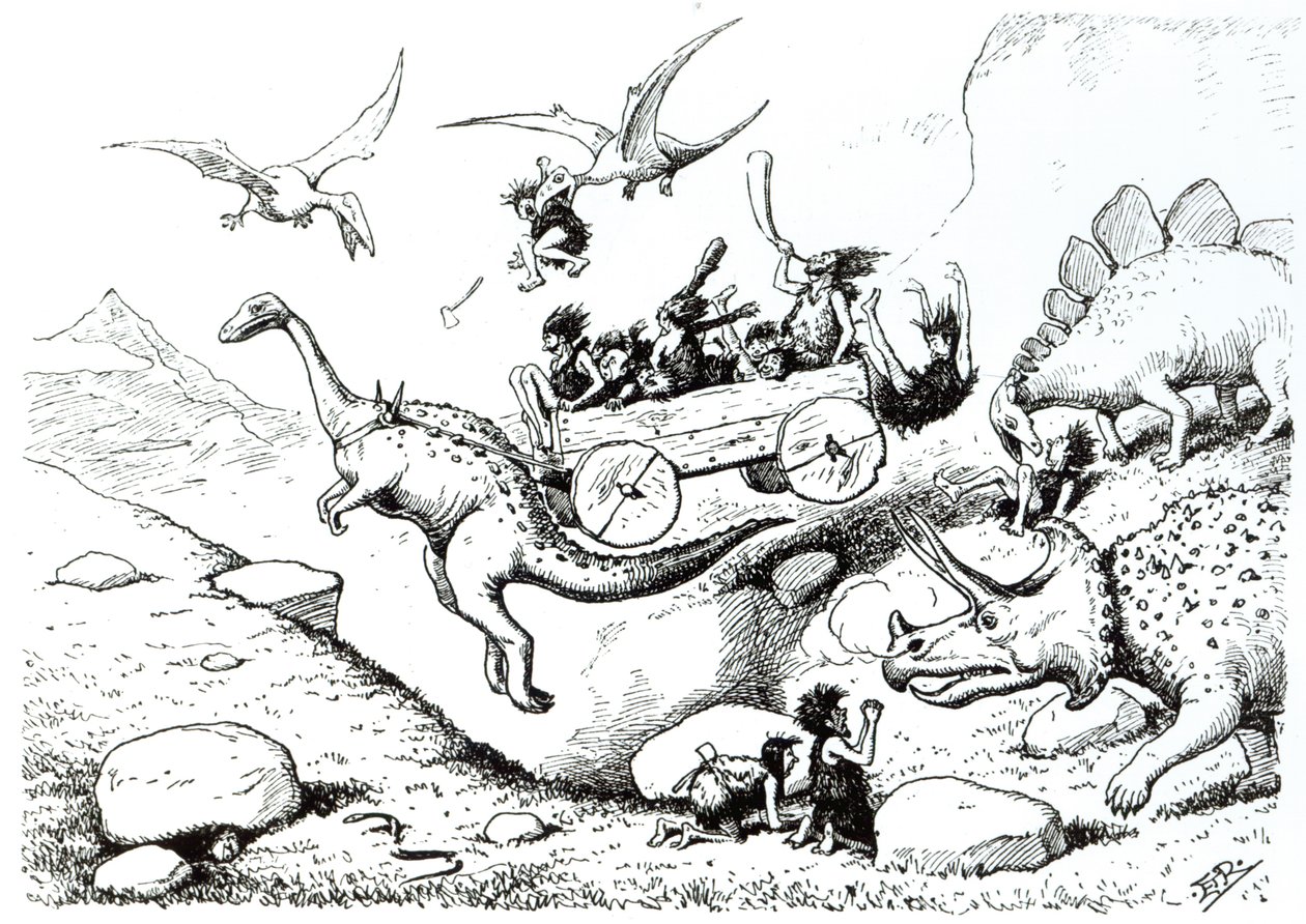 Forhistoriske peeps, 1894 (pen og blæk) af Edward Tennyson Reed