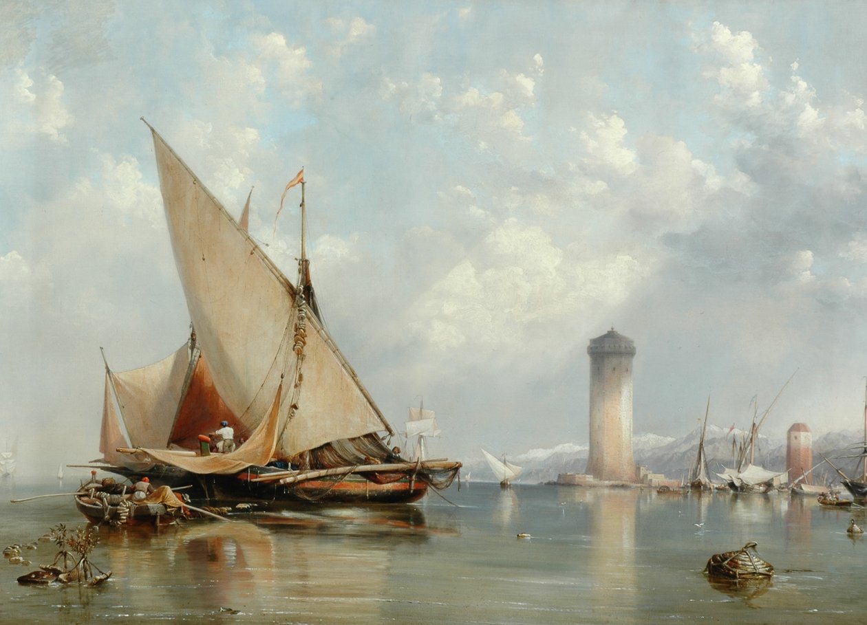 Ud for kysten af Leghorn, 1848 af Edward William Cooke
