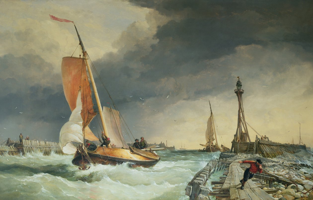 Zuider Zee - båd vender tilbage til havn af Edward William Cooke