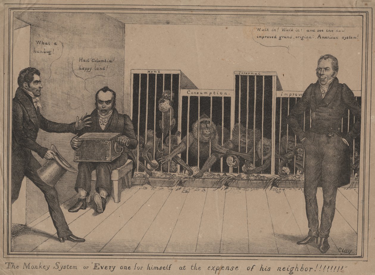 Abesystemet eller enhver for sig selv på bekostning af sin nabo!!!!!!!!, 1831 af Edward Williams Clay