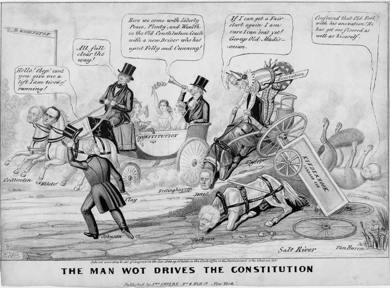 Manden, der driver forfatningen, udgivet af J Childs, New York, 1844 af Edward Williams Clay