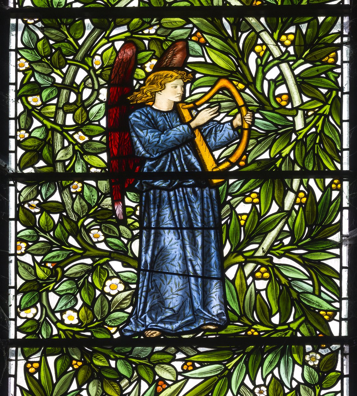 Nonne Monkton, St Mary, Morris Marshall & Faulkner & Co, William Morris, Edward Burne-Jones, englemusiker, 1873 af Edward and Morris Burne Jones