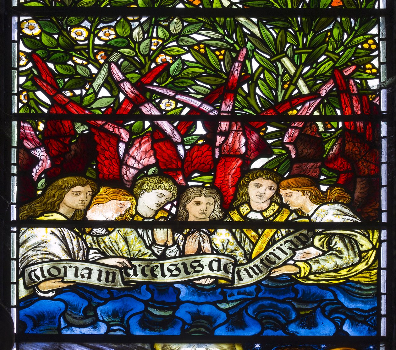 Nun Monkton, St Mary, Morris Marshall & Faulkner & Co, William Morris, Edward Burne-Jones, Englekor, 1873 af Edward and Morris Burne Jones