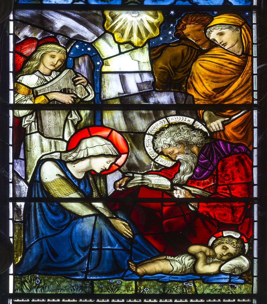 Nonne Monkton, St. Mary, Morris Marshall & Faulkner & Co, William Morris, Edward Burne-Jones, Fødselen, 1873 af Edward and Morris Burne Jones