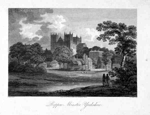 Ripon Minster, graveret af J. C. Smith af Edward (after) Dayes