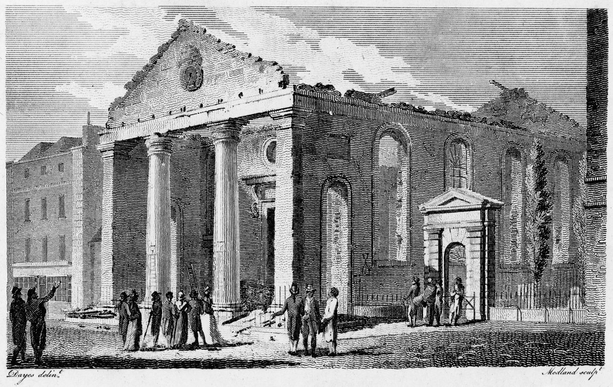 Ruinerne af St Paul Covent Garden af Edward (after) Dayes