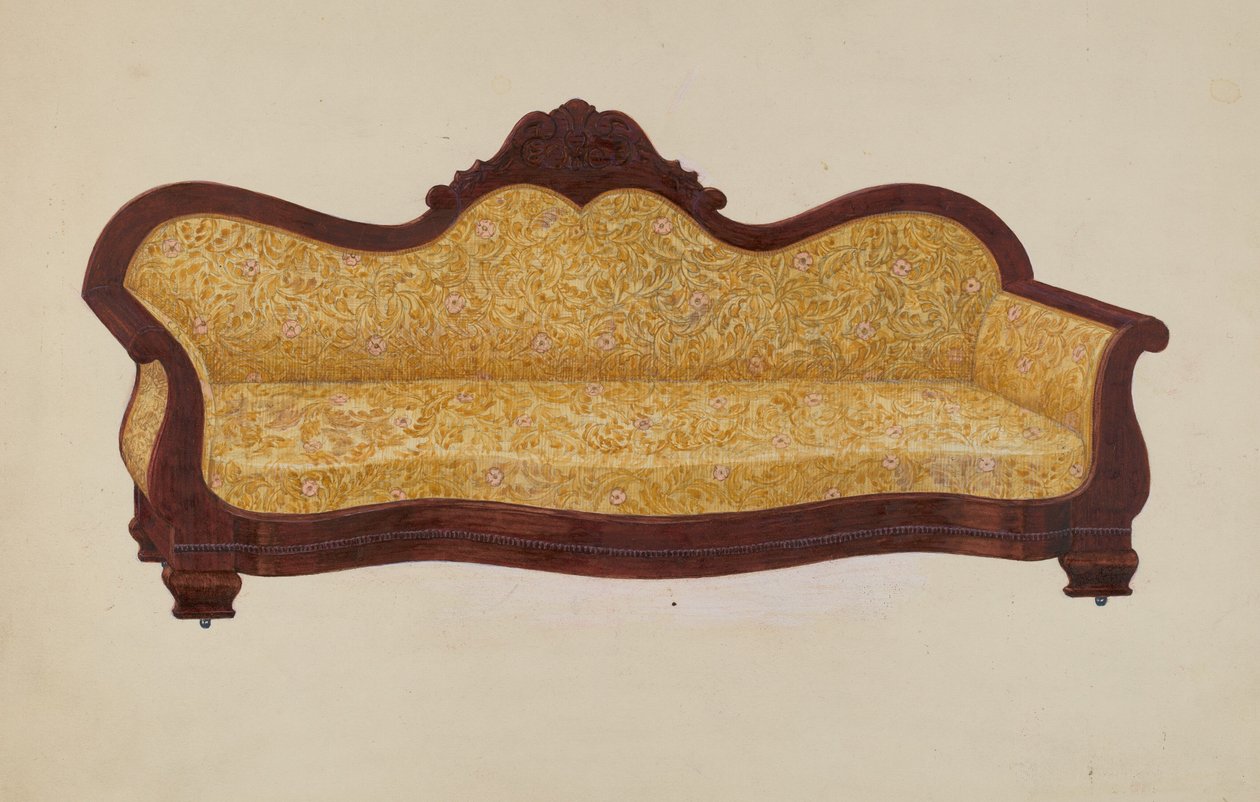 Sofa af mahogni af Edward A. Darby