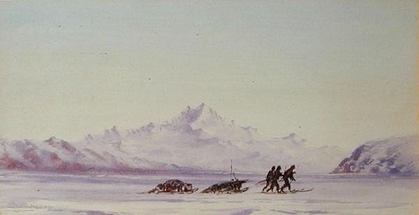 Arctic Scene (akvarel på papir) af Edward Adrian Wilson