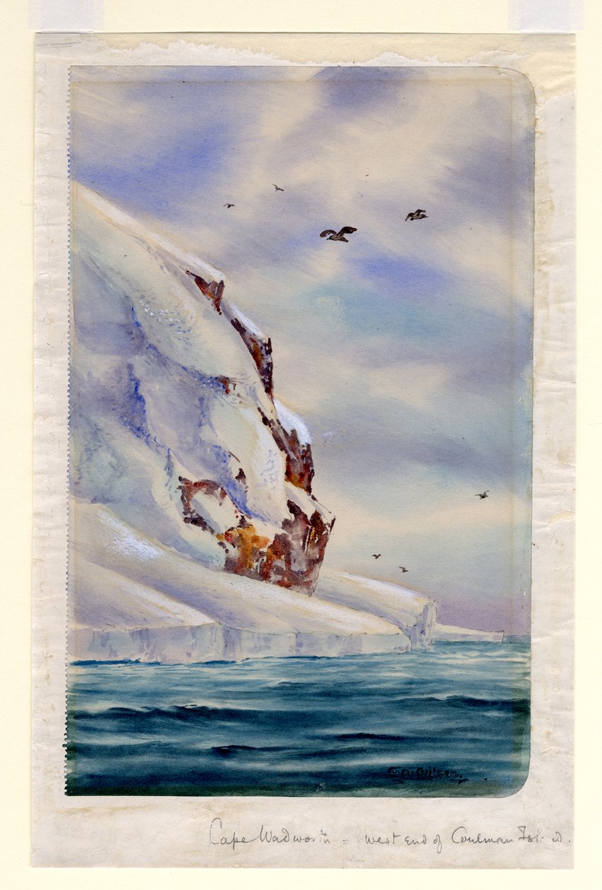 Cape Wadsworth, Coulman Island (wc på papir) af Edward Adrian Wilson