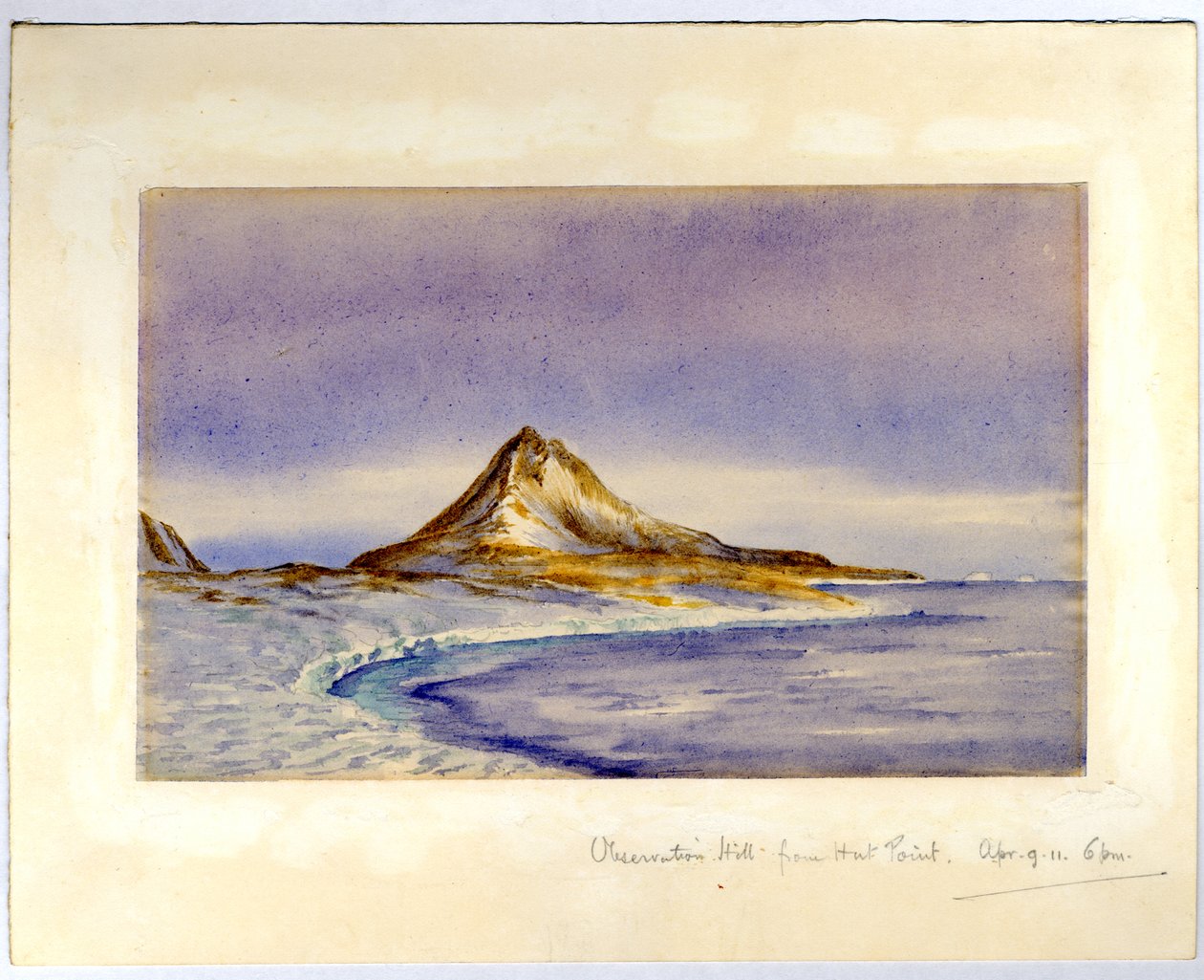Observation Hill fra Hut Point, 1911 (wc på papir) af Edward Adrian Wilson