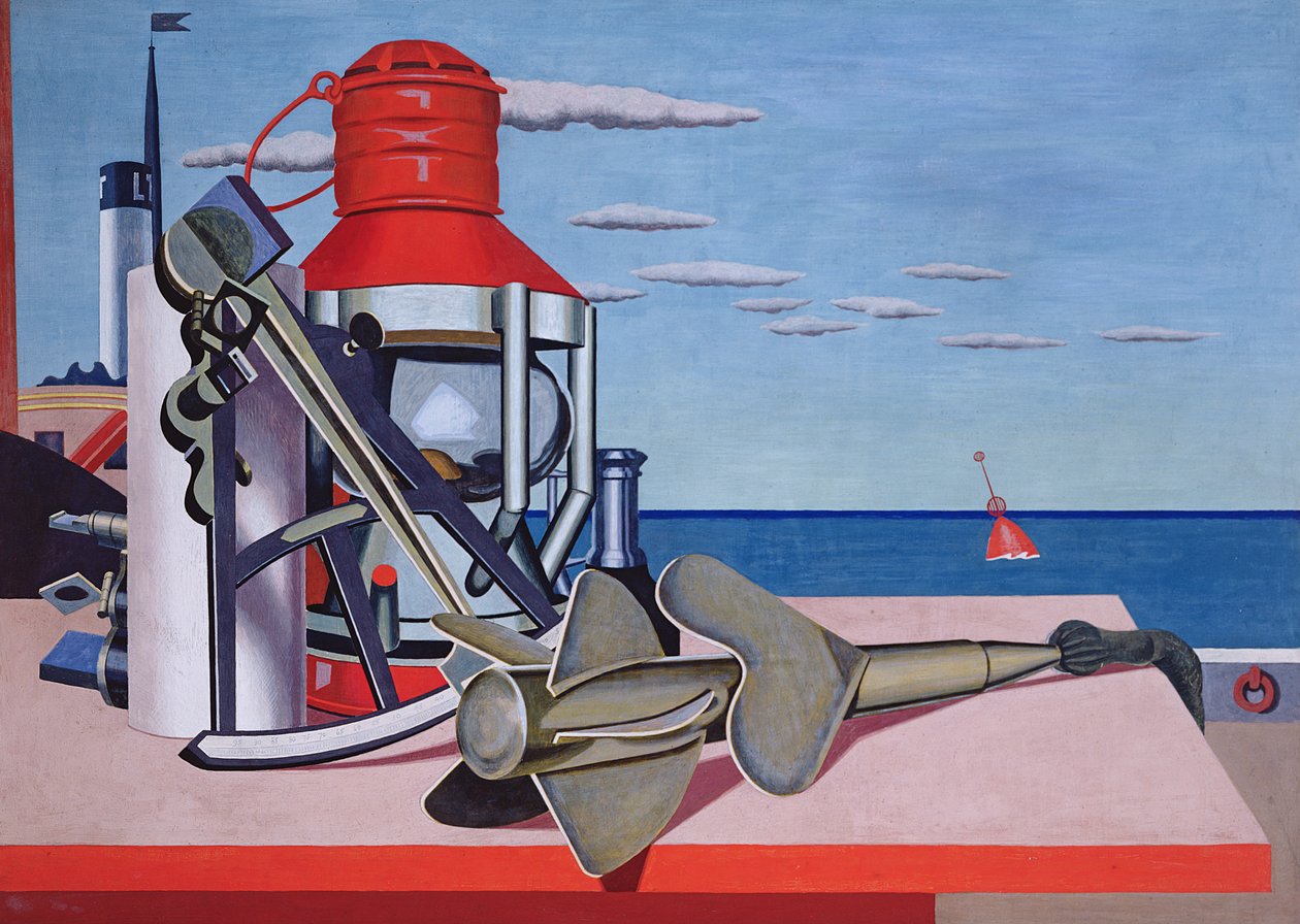 Trofaste tjenere (marine) ca. 1928 (tempera om bord) af Edward Alexander Wadsworth