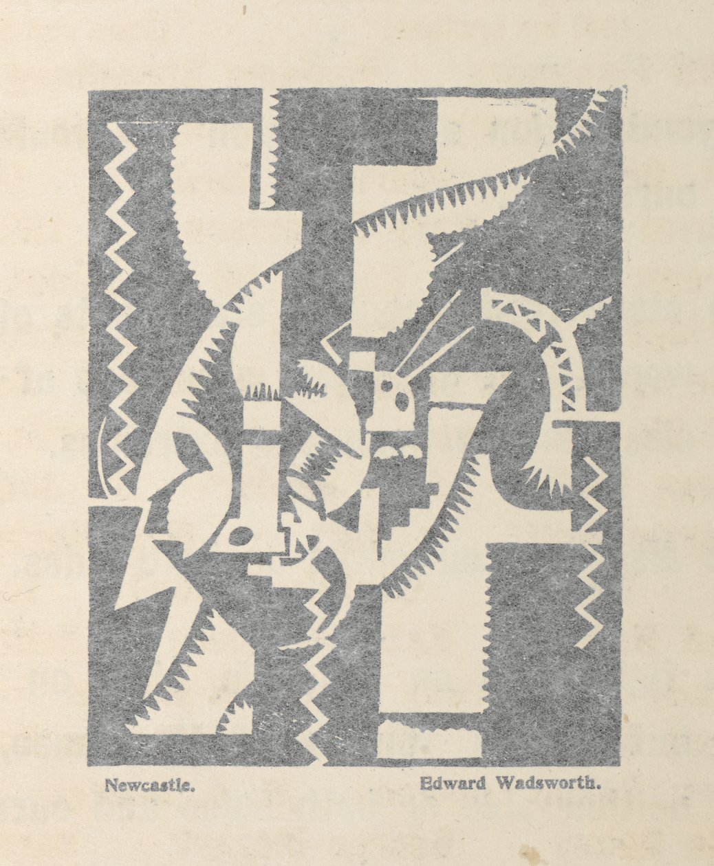 Newcastle af Edward Wadsworth fra BLAST no. 1, Vorticist-magasinet af Edward Alexander Wadsworth