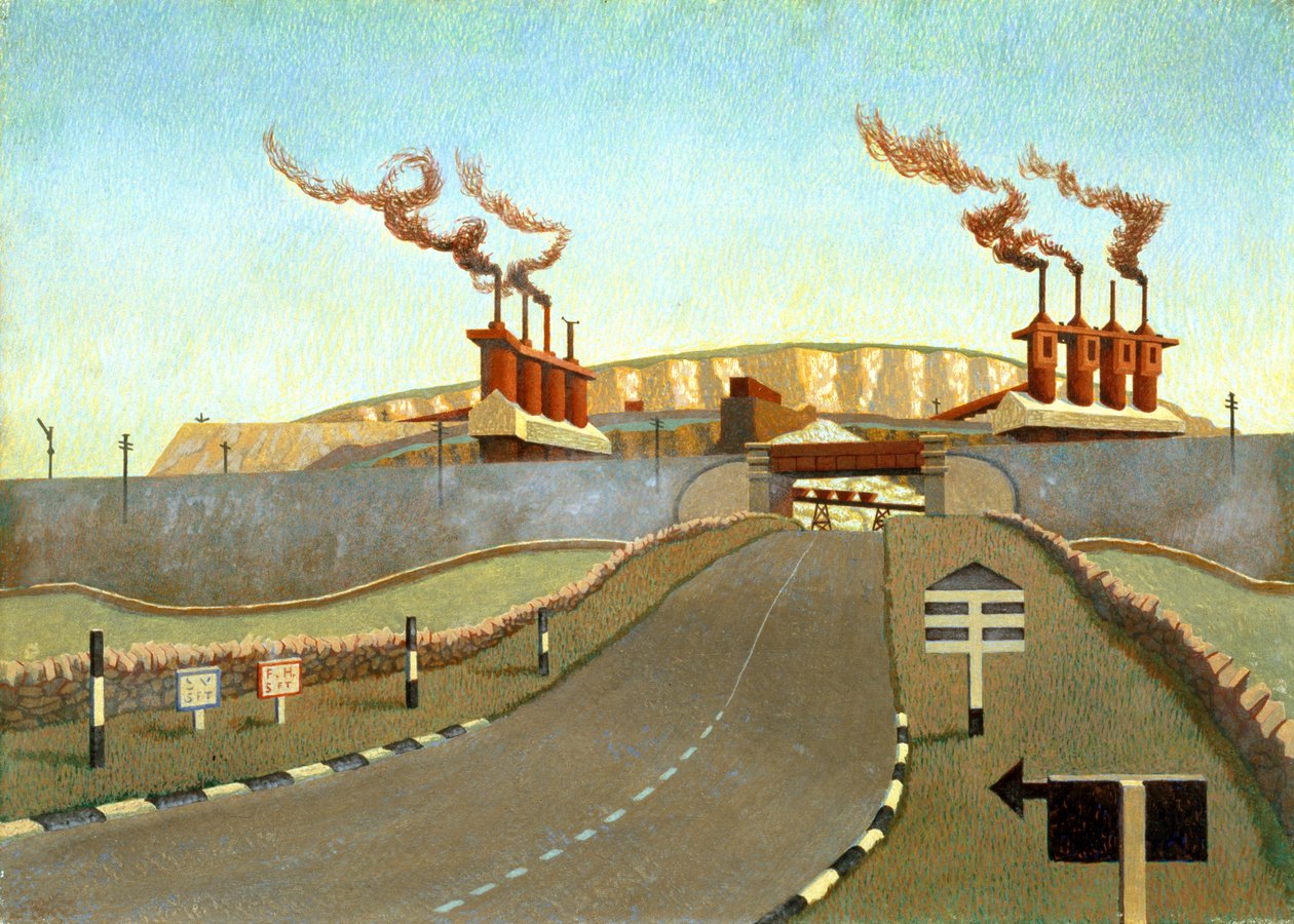 Top of the World (tempera på lærred på træ) af Edward Alexander Wadsworth