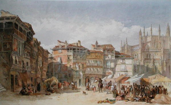 Segovia, Spanien (akvarel på papir) af Edward Angelo Goodall