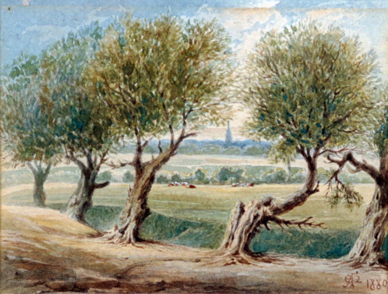 Last Vestige of the River Fleet, ...på østsiden af Fleet Road, Hampstead, 1880 af Edward Arthur Heffer