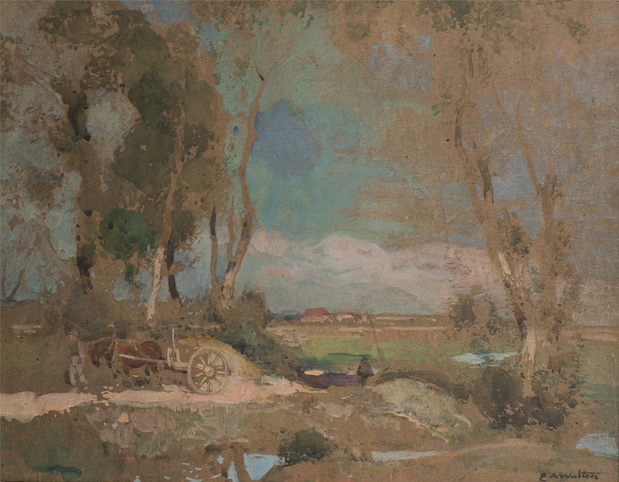 Gates of Fens, Suffolk af Edward Arthur Walton