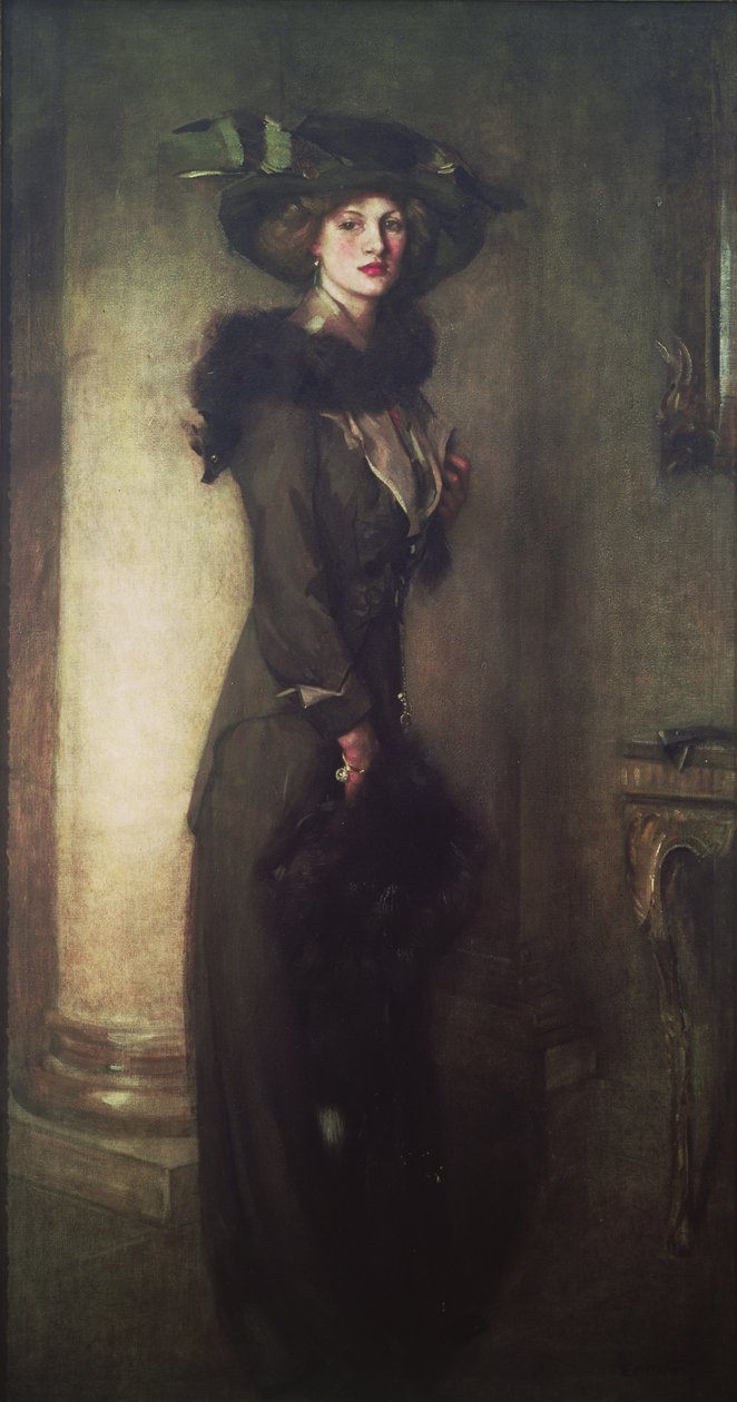 Bæverhatten, ca. 1912 af Edward Arthur Walton