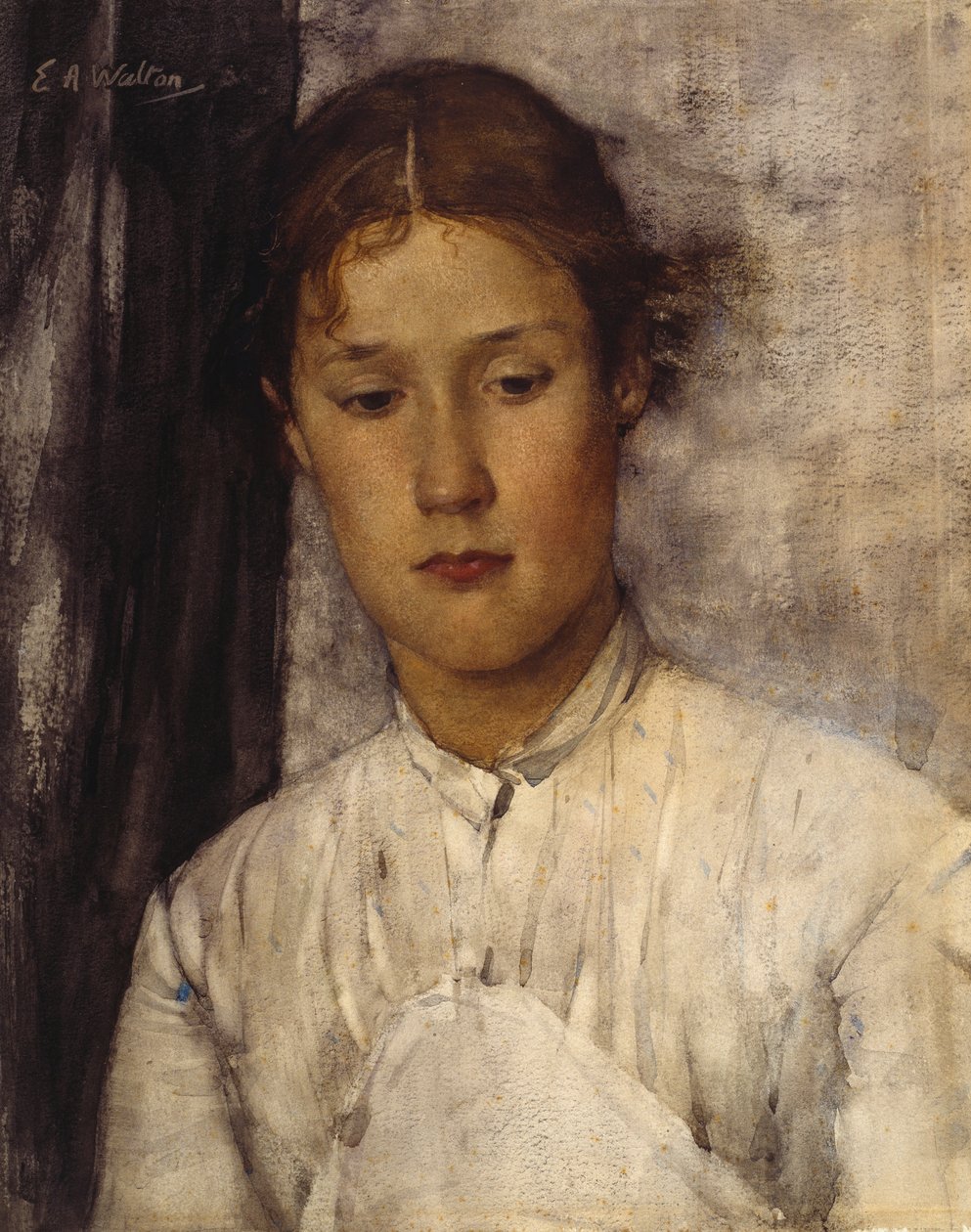 Pelinvartijan tytär (akvarelli paperille) af Edward Arthur Walton