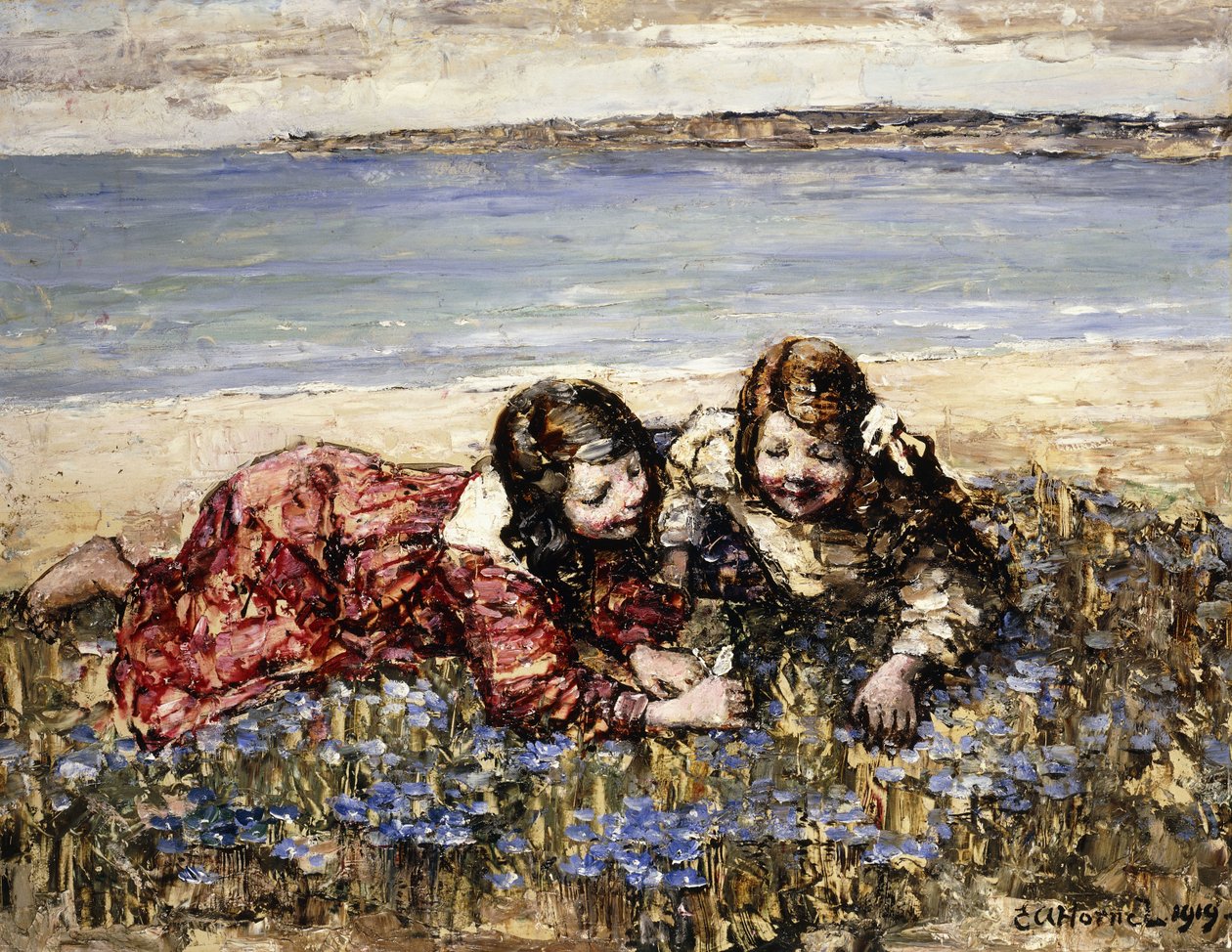 Indsamling af blomster ved kysten af Edward Atkinson Hornel