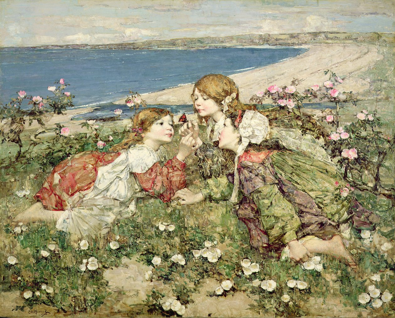 Sea Shore Roses af Edward Atkinson Hornel