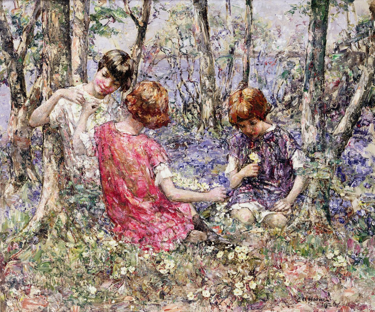 Primrose Chain (olie på lærred) af Edward Atkinson Hornel