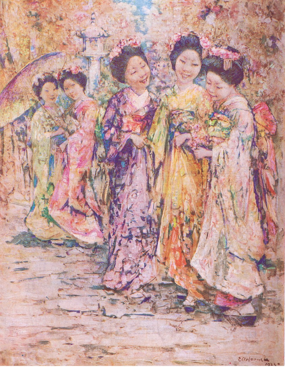 Promenaden, Kyoto, illustration fra My Magazine af Edward Atkinson Hornel