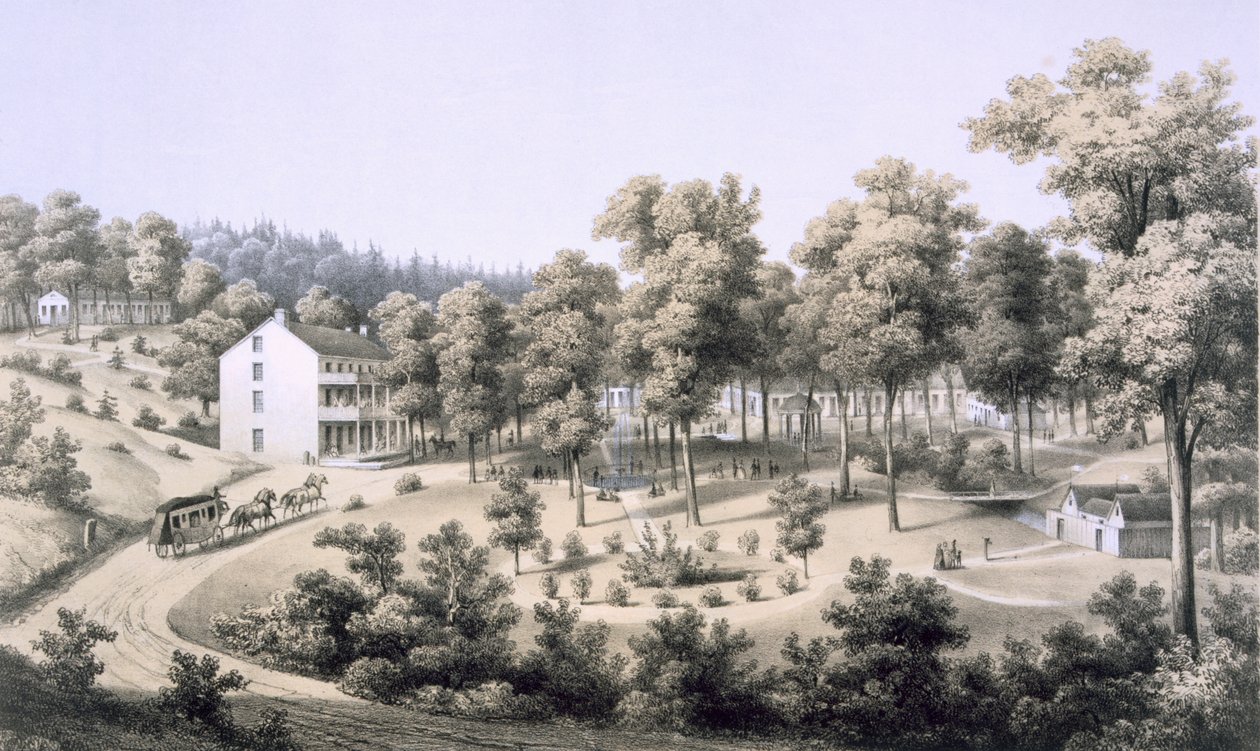 Stribling Springs, Spa Village, Augusta Country, 1858 af Edward Beyer
