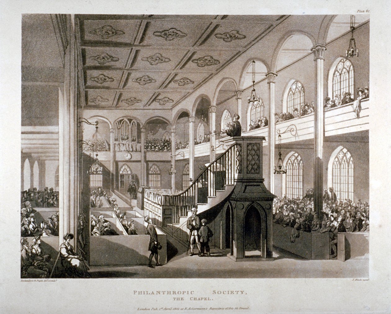 Philanthropic Society Institution Chapel, London Road, Southwark, London, 1809 af Edward Blackburn