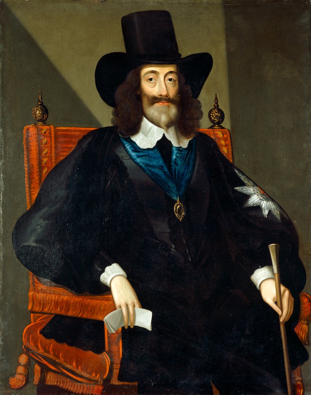 Portræt af Charles I under hans retssag af Edward Bower