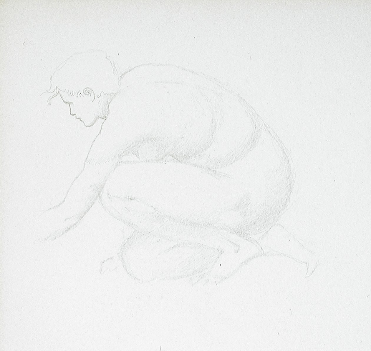 Hukende kvindelig nøgenfigur af Edward Burne-Jones