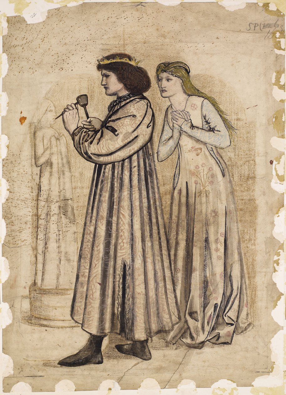 Kong Renés bryllupsrejse - skulptur af Edward Burne-Jones