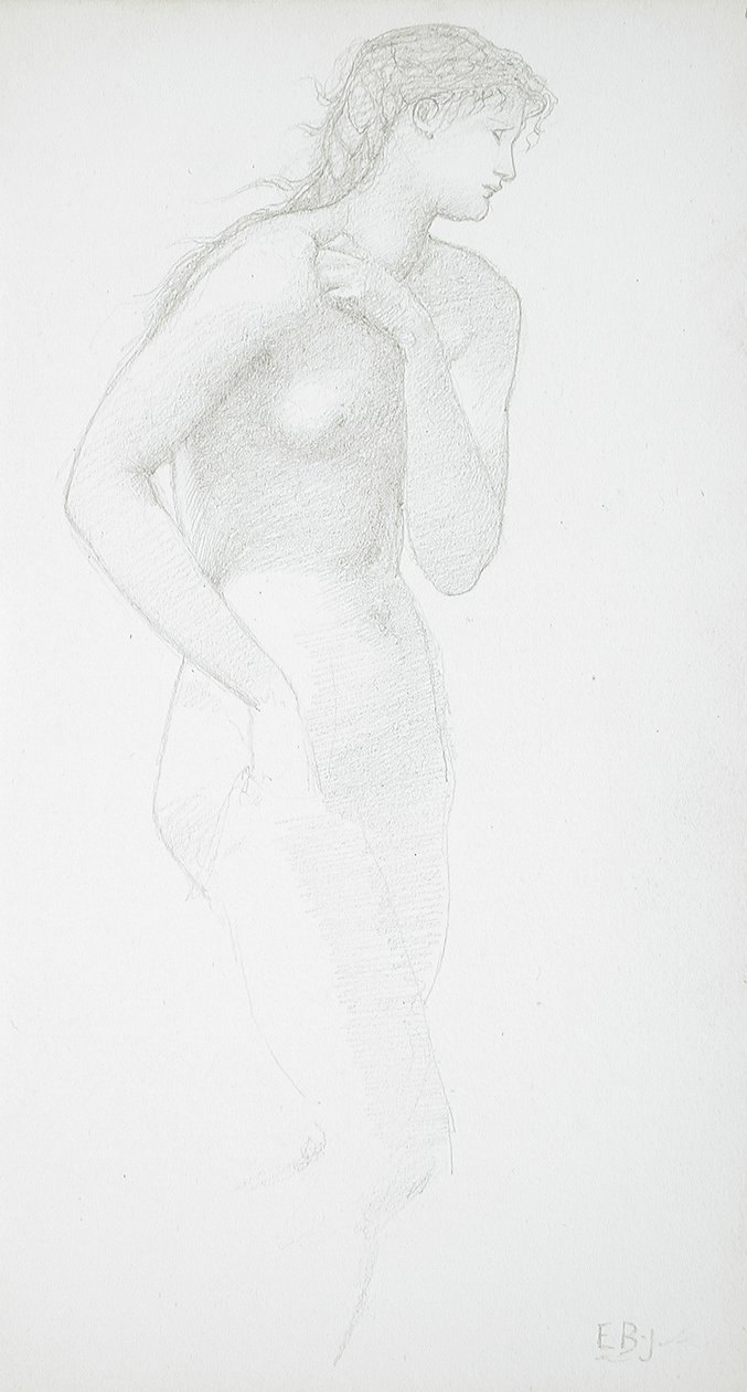 Stående kvindelig nøgenfigur af Edward Burne-Jones