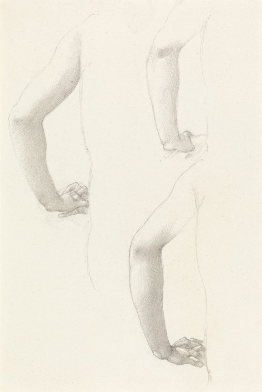 Studier af en arm og hænder af Edward Burne-Jones