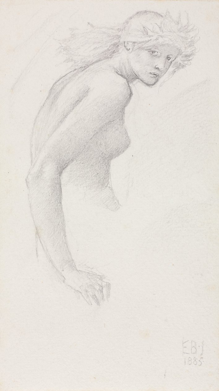 Studie af en kvindeskikkelse af Edward Burne-Jones
